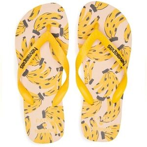 Havaianas x Farm Rio Banana Print Caja Yellow Thong Sandal Flip Flops Sz 9/10